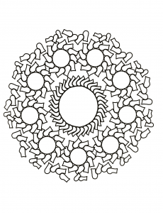 Mandala with circles and strange forms