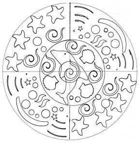 Simple Mandala for children with mouse (hand drawn)