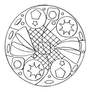 Hand drawn Mandala with geometric patterns