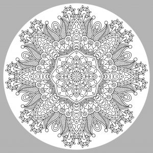 Complex Mandala with grey background