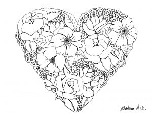 Flowers in a heart