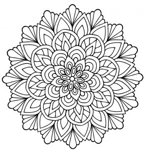 Mandala forming a flower with regular lines