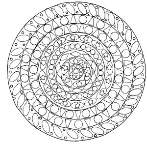 Anti-stress hand drawn Mandala with various patterns