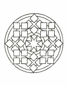 Mandala with squares and star in the middle
