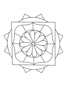 Funny Mandala with little flower in the middle