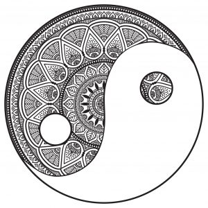 Zen Mandala inspired by the Yin and Yang Symbol by Snezh