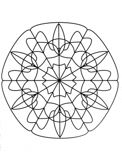 Unique and simple Mandala coloring page