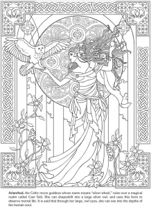 Coloring adult arianrhod celtic goddess