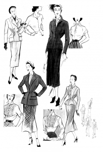 Coloring adult croquis mode 1949