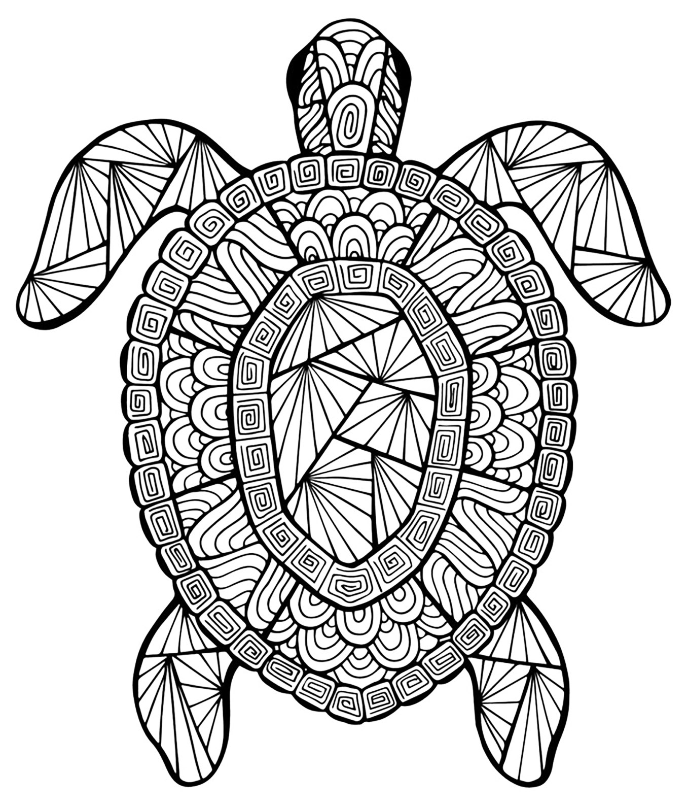 Download Turtle - Animals Coloring pages - 100% Mandalas Zen & Anti ...