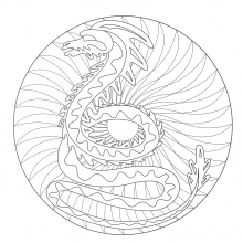 coloring to print mandala dragon 2