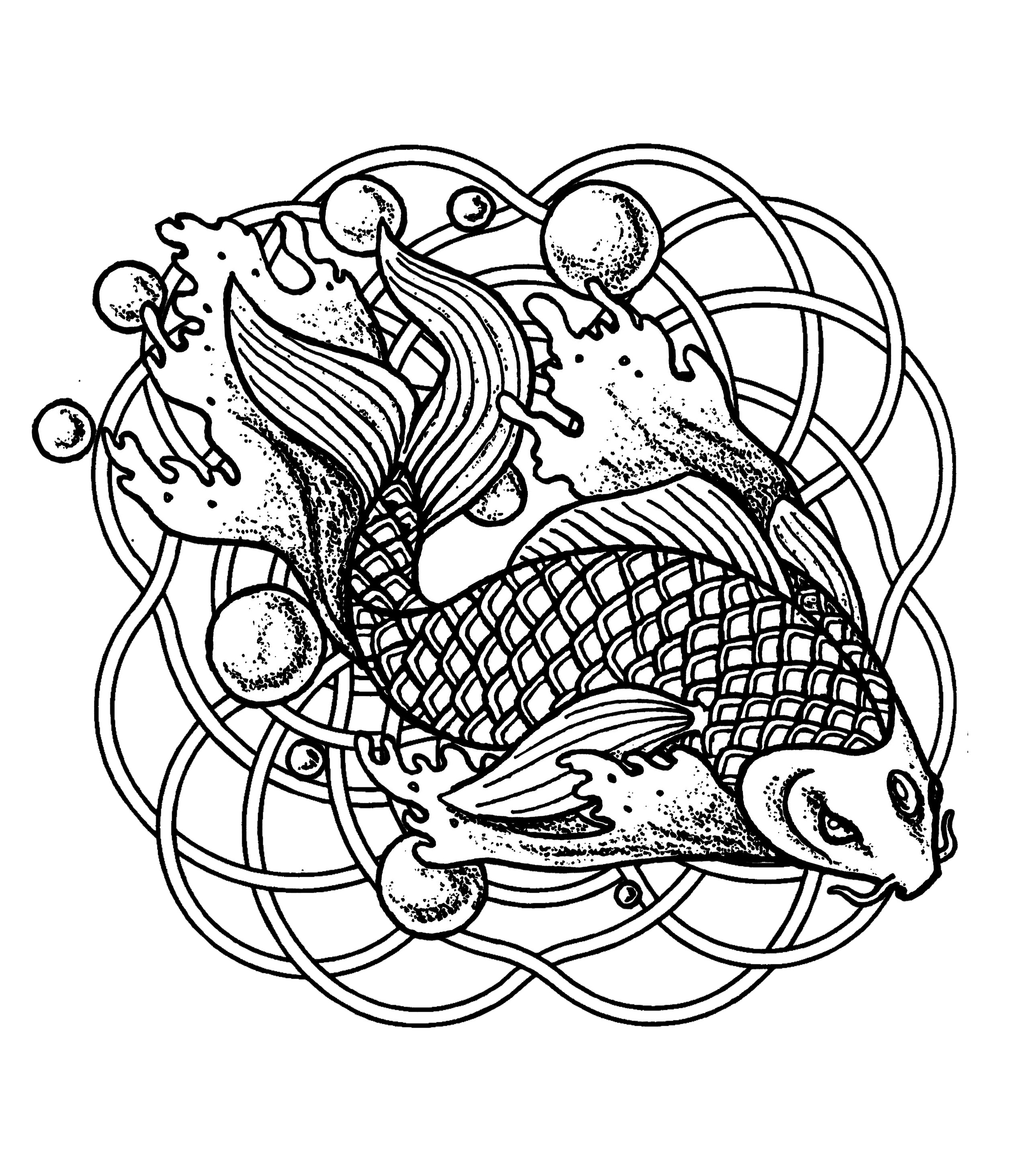 'Fish and bubbles' Mandala. These fish are ready to be colored in this incredible Mandala, you can print it and let your creativity guide you. 'Fish and bubbles' Mandala. These fish are ready to be colored in this incredible Mandala, you can print it and let your creativity guide you.