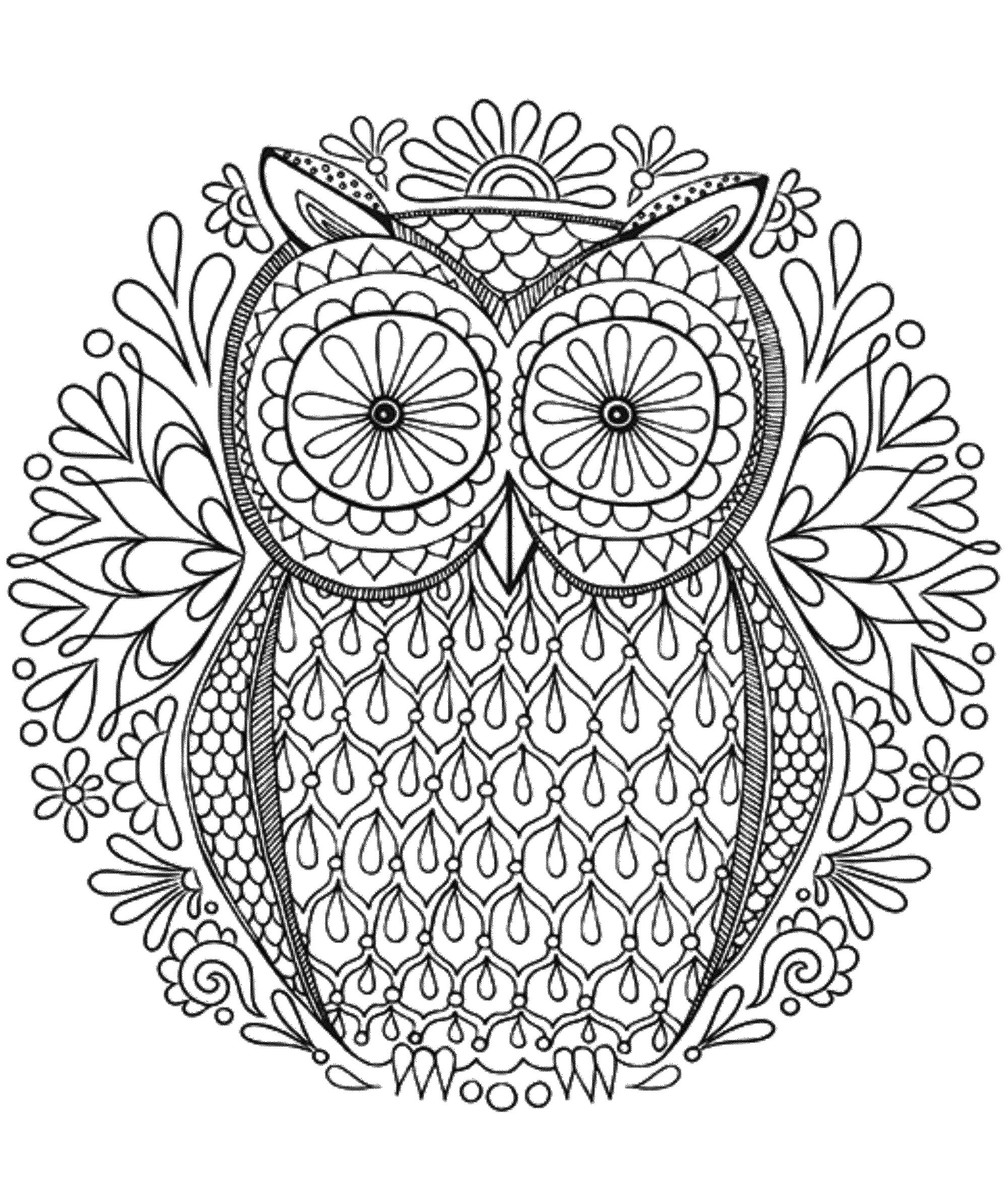 A beautiful Mandala coloring page with a beautiful owl, of great quality and originality. It's up to you to choose the most appropriate colors.