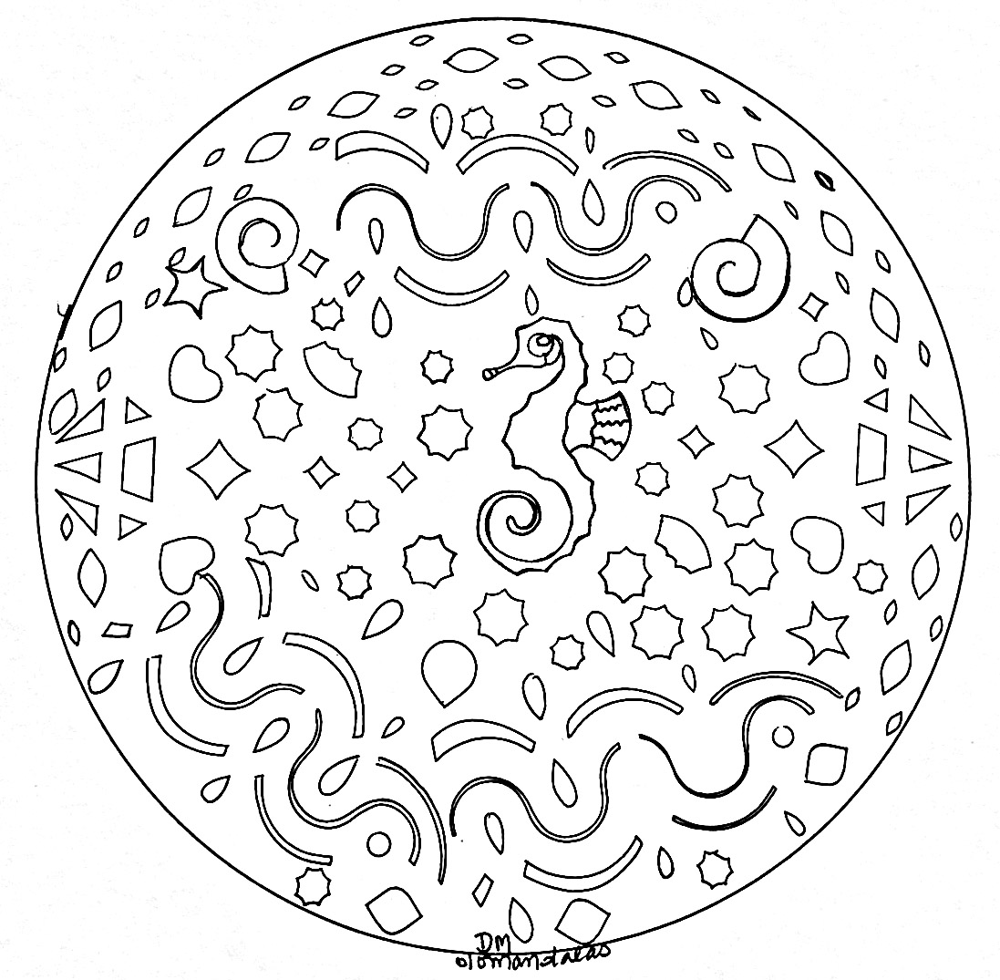 Mandalas with animals : Little Sea Horse Mandala Mandalas with animals : Little Sea Horse Mandala