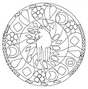 Simple hand drawn Horse Mandala