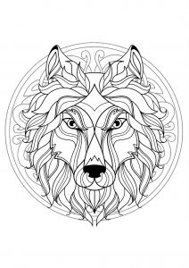 Superb Wolf head Mandala