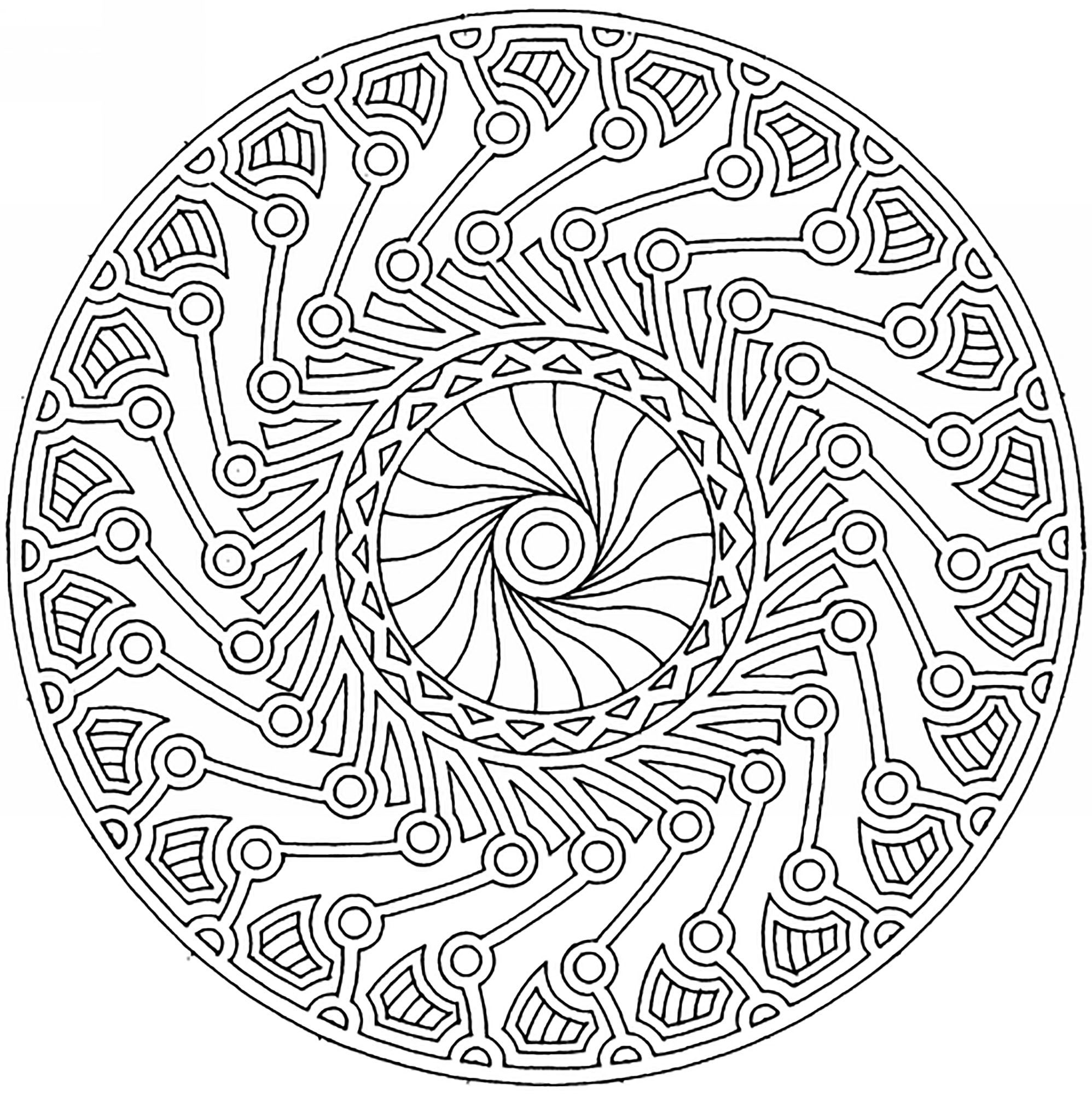Mandala harmony and complexity   Difficult Mandalas for adults ...