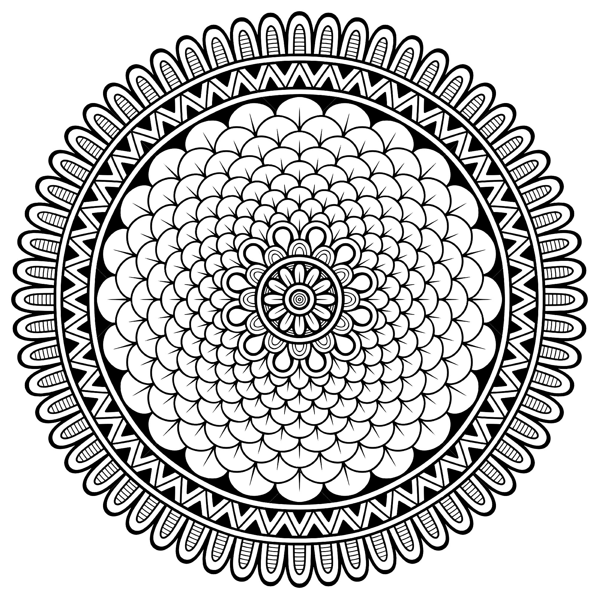 Many small details and little areas for a Mandala very original and harmonious. Do whatever it takes to get rid of any distractions that may interfere with your coloring.