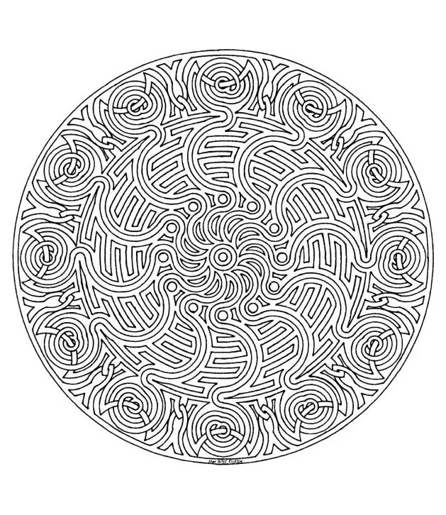 Mandala to color difficult - 15 (Difficult Mandalas (for adults))