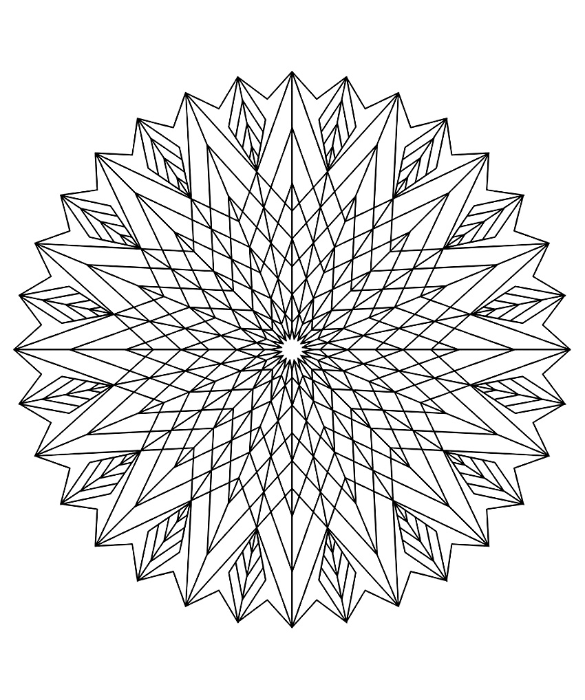 mandala geometric complicated printable coloring pages - photo #20