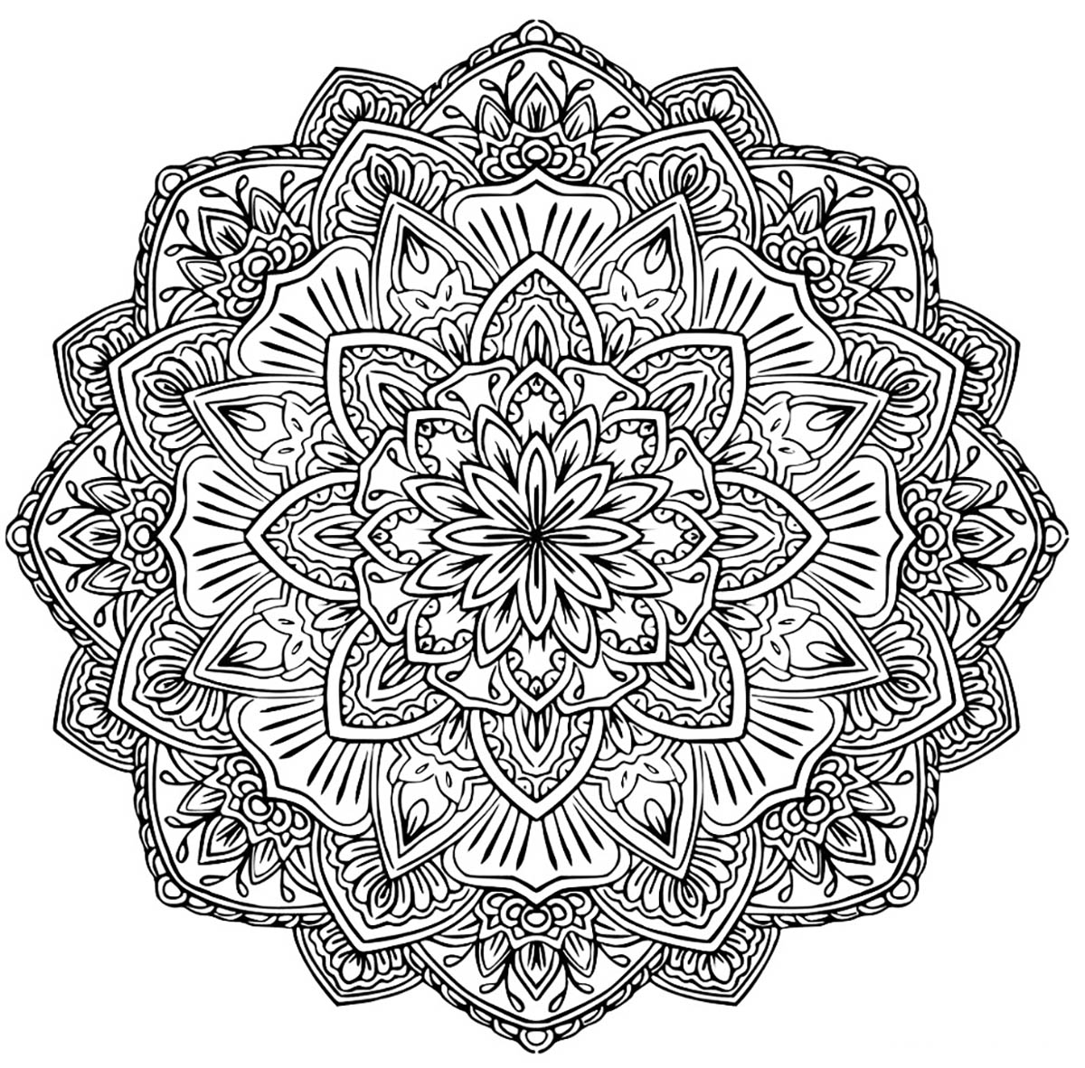 A Mandala quite difficult to color, perfect if you like to color small areas, and if you like various details. This design represents a incredible and beautiful Flower !