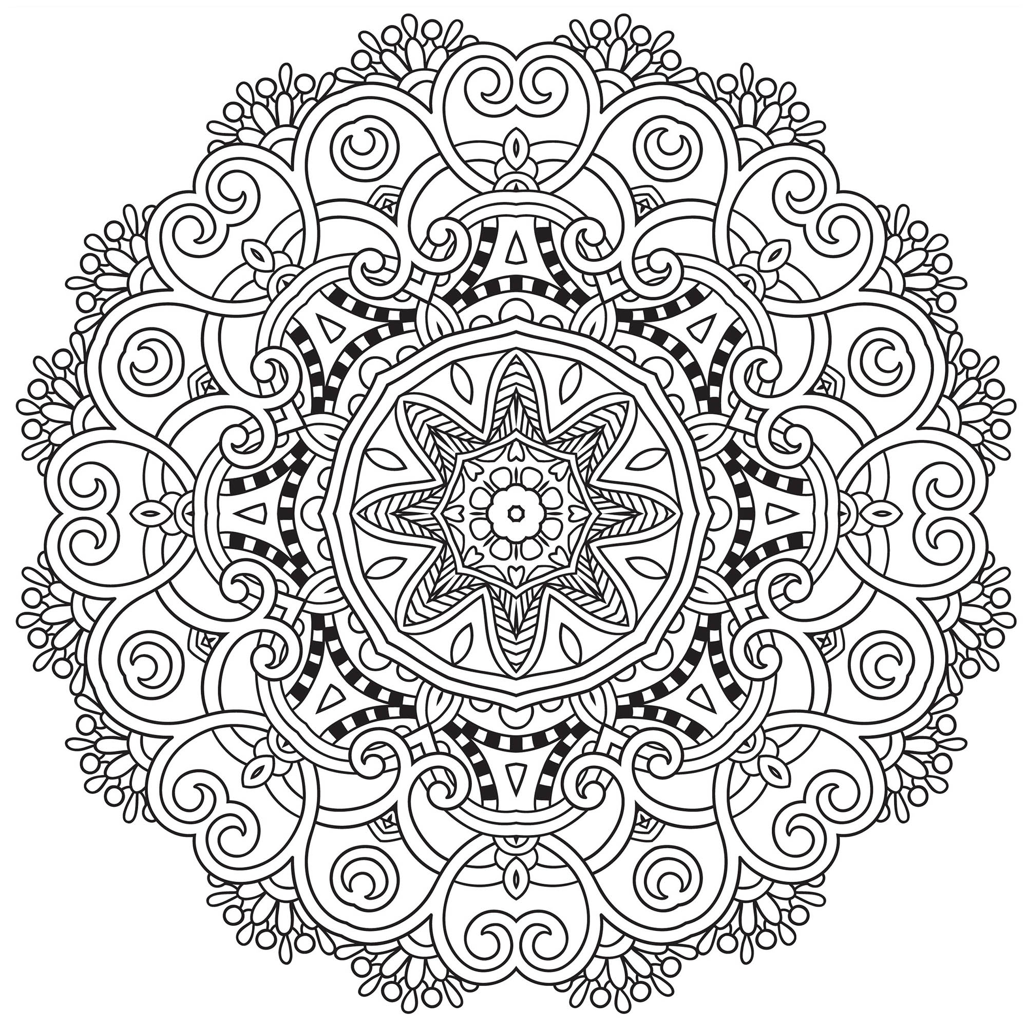 Download Mandala inspired - Difficult Mandalas (for adults) - 100% Mandalas Zen & Anti-stress