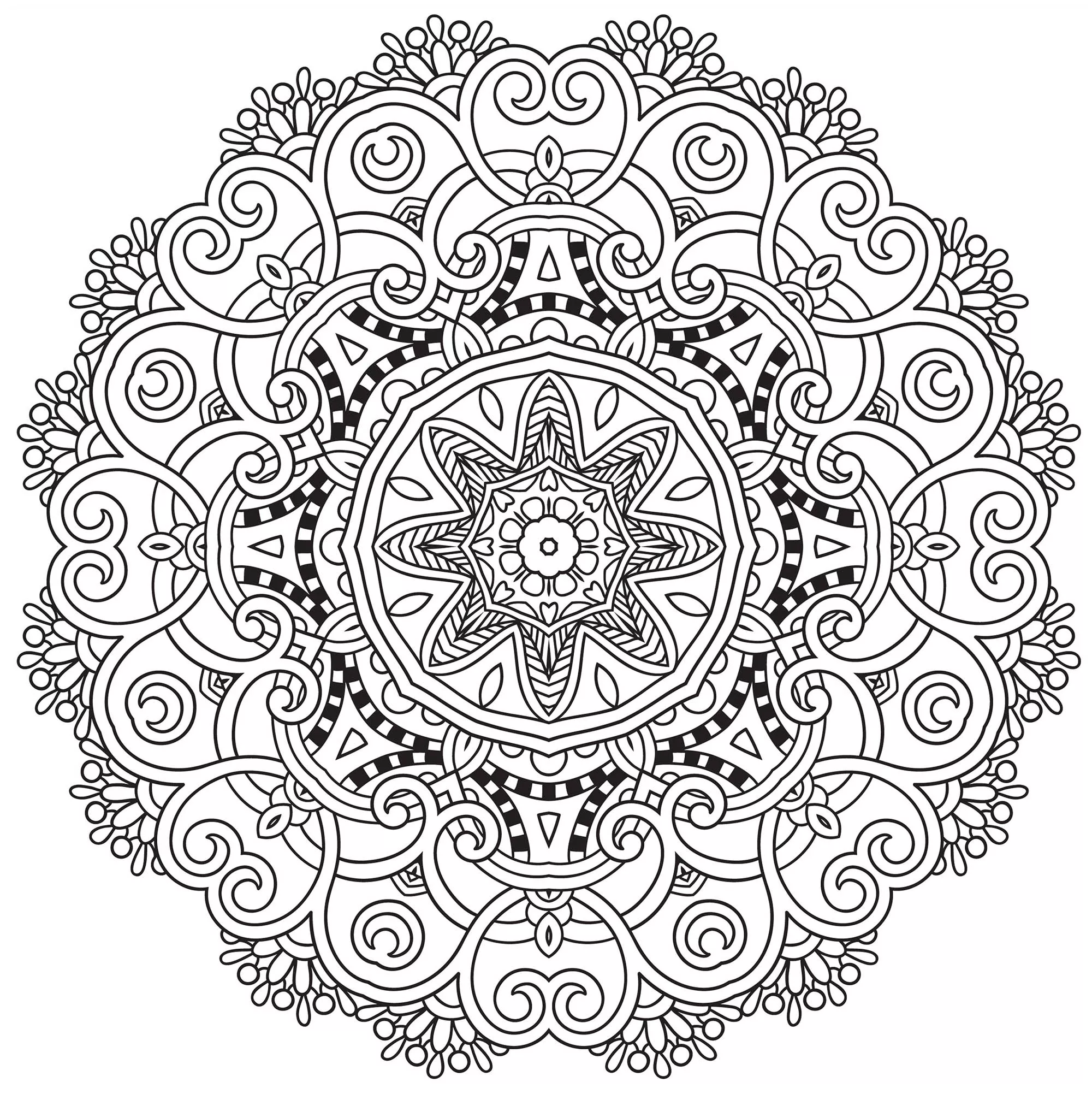 Mandala inspired by the beauty of spring (Difficult Mandalas (for adults))