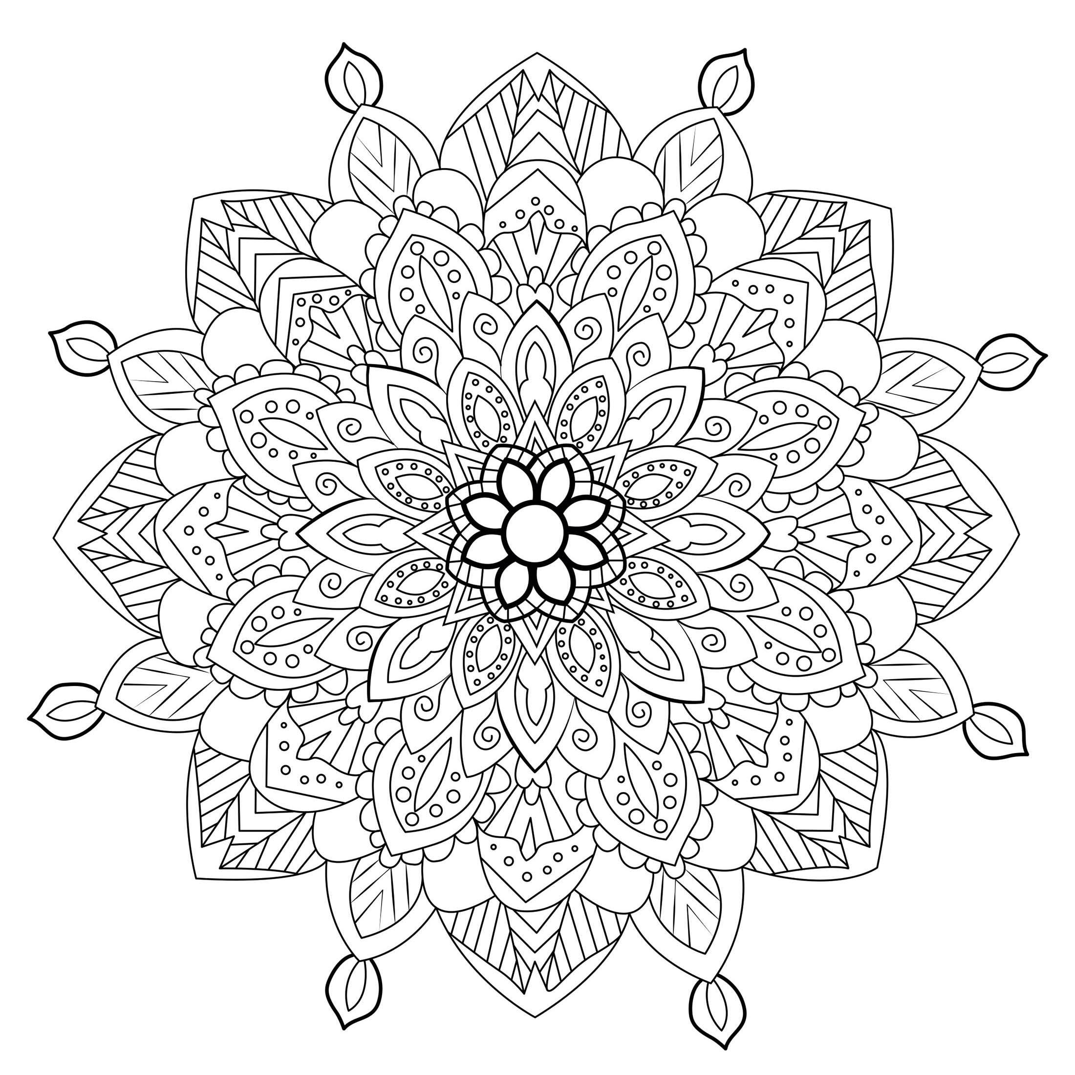 Many small details and little areas for a Mandala very original and harmonious. Do whatever it takes to get rid of any distractions that may interfere with your coloring.