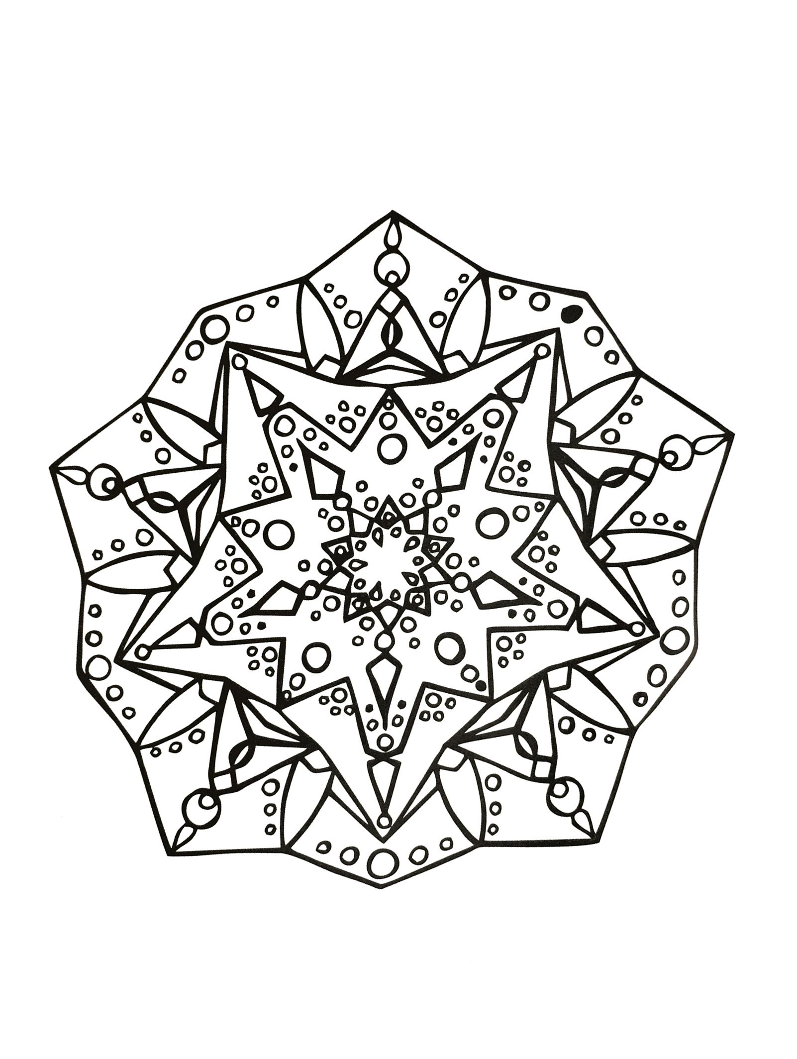 If you are ready to spend long minutes of relaxation, get ready to color this complex Mandala ... You can use many colors if you wish. You must clear your mind and allow yourself to forget all your worries and responsibilities.