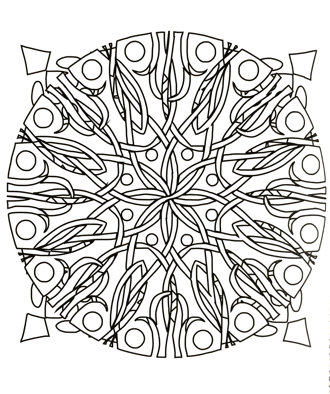 Prepare your pens and pencils to color this cool Coloring page full of small details and intricate areas. Feel free to let your instincts decide where to color in this beautiful Mandala, and what colors to choose.