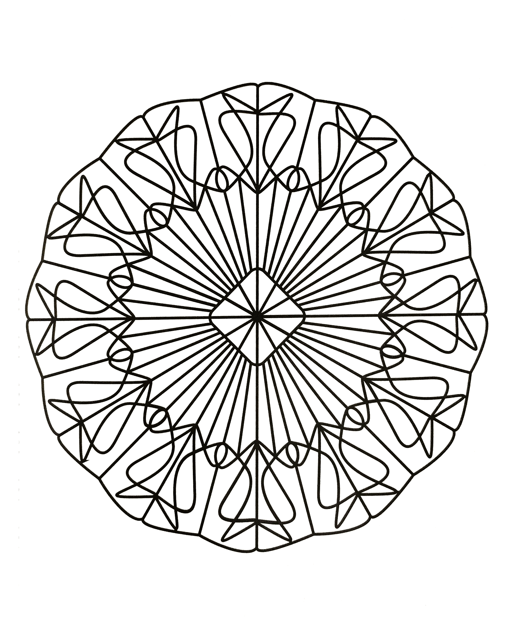 Mandala with beautiful lines (Difficult Mandalas (for adults))
