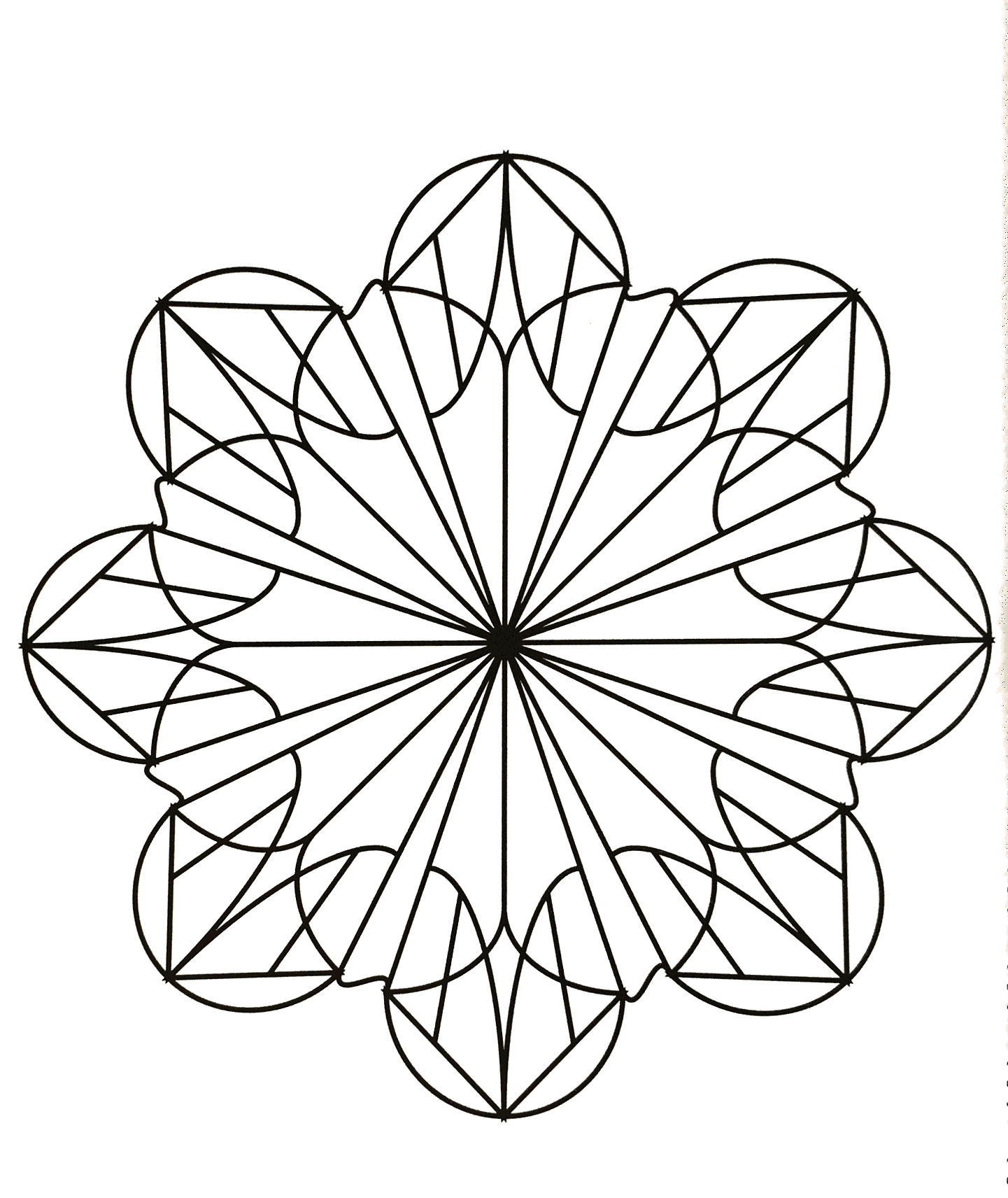 Many small patterns and little details for a Mandala coloring page of good quality. This design has eight rounded ends. Still your mind : this step is essential to get the most out of coloring to reduce your stress
