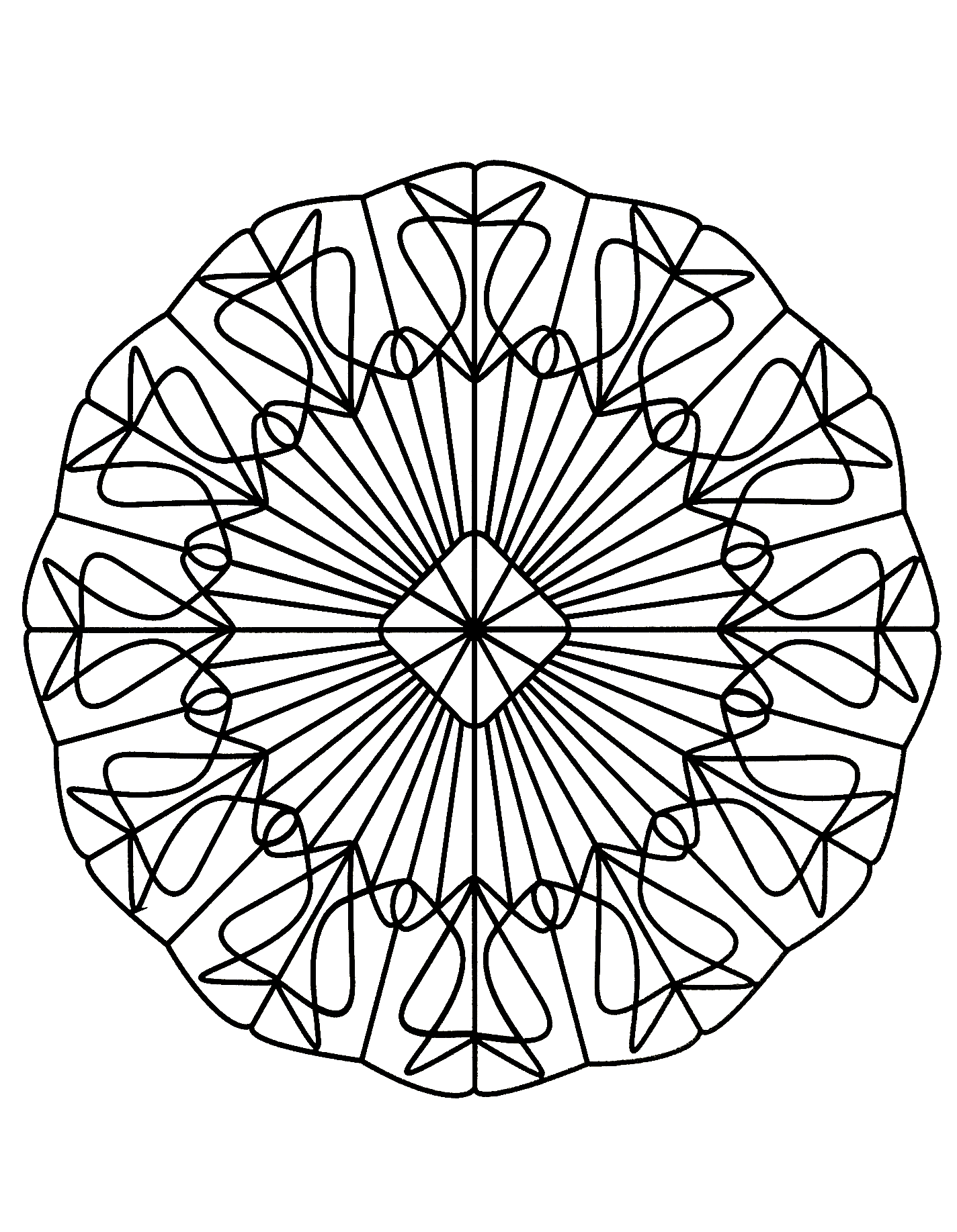 A Mandala coloring page with fine and elegant lines, perfect if you like complex coloring pages, and if you like to express your creativity.