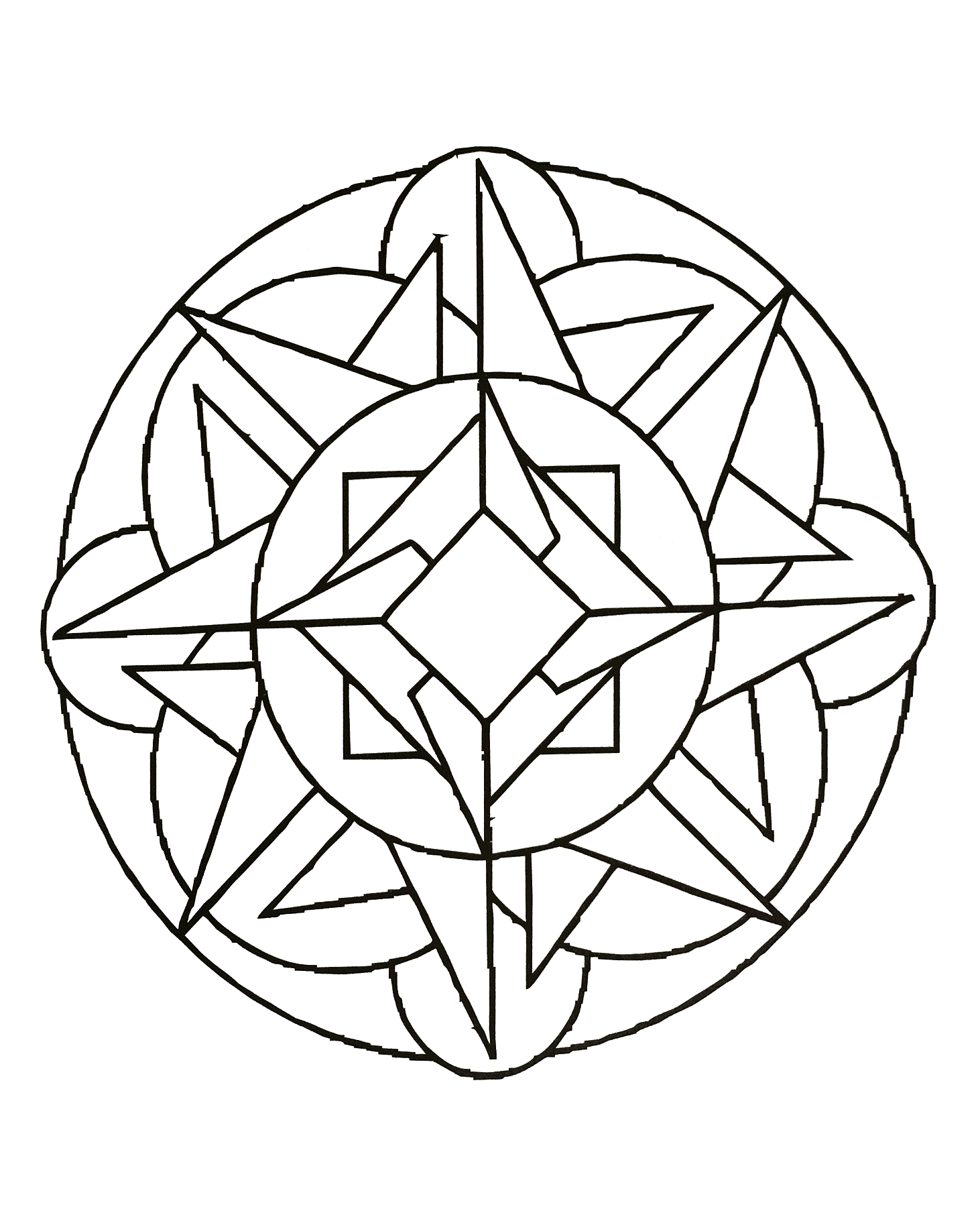 Simple but soothing Mandala coloring page Difficult