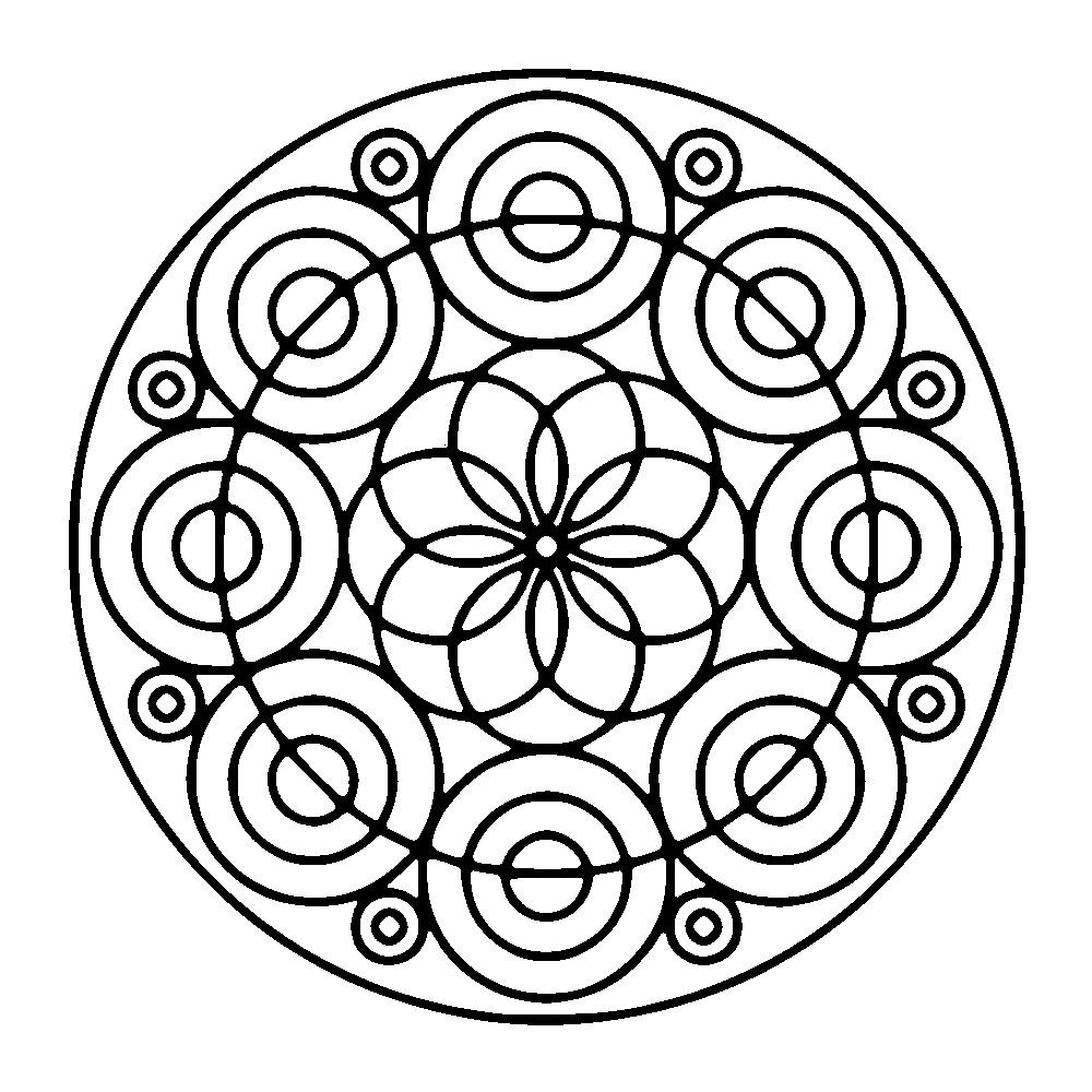 Flower Circle Coloring Page - 74+ SVG Cut File