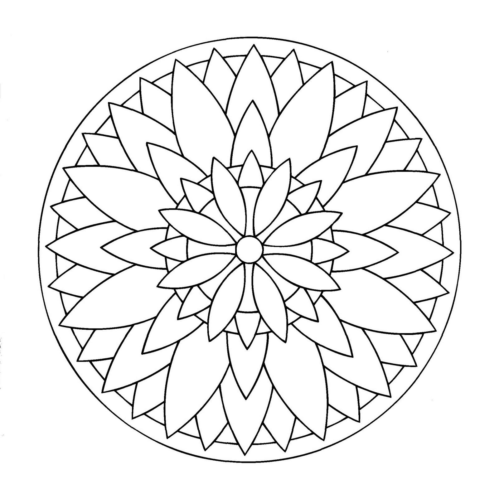 Download Cool easy Mandala with petals - Easy Mandalas for kids ...