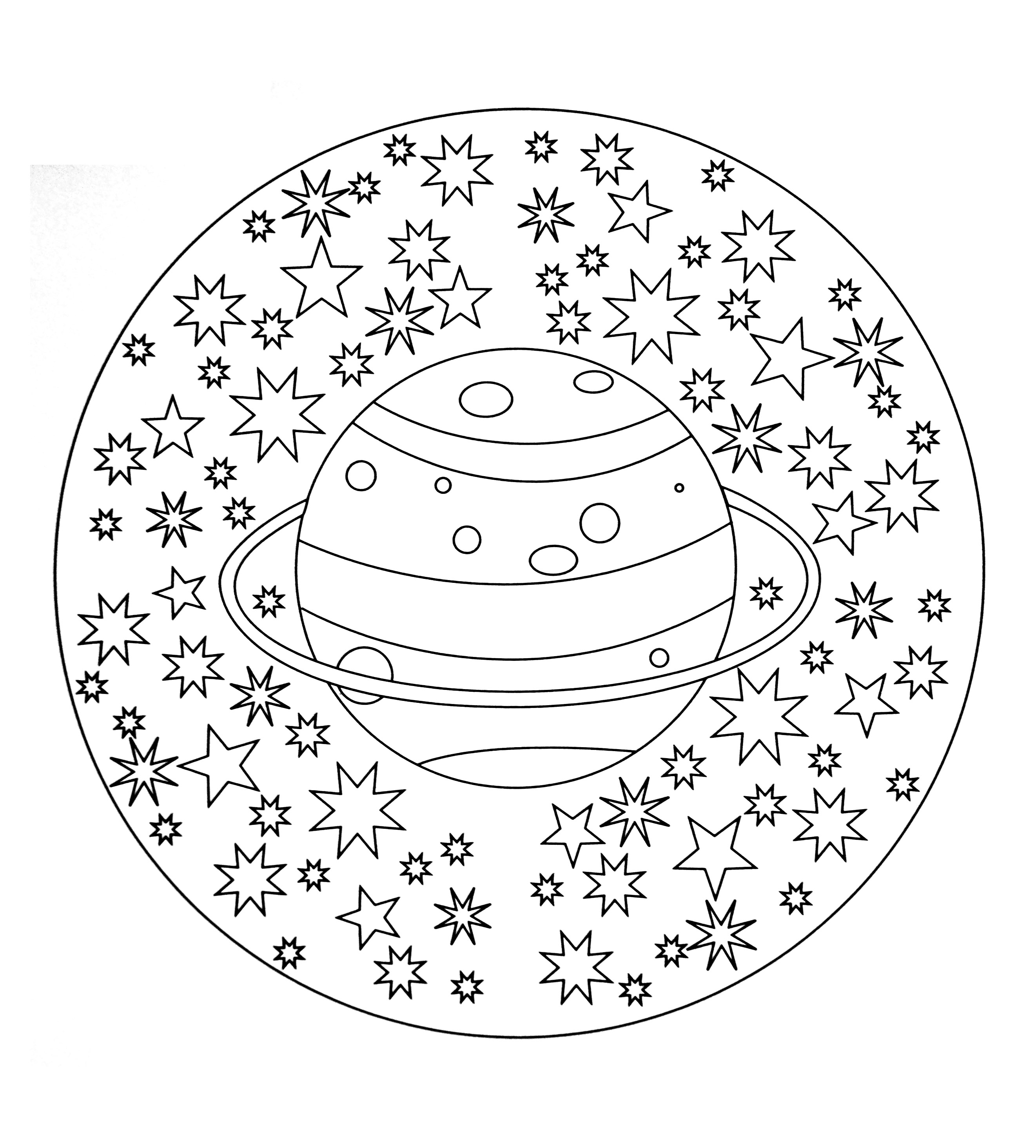 Download "Solar system" Mandala - Easy Mandalas for kids - 100% ...