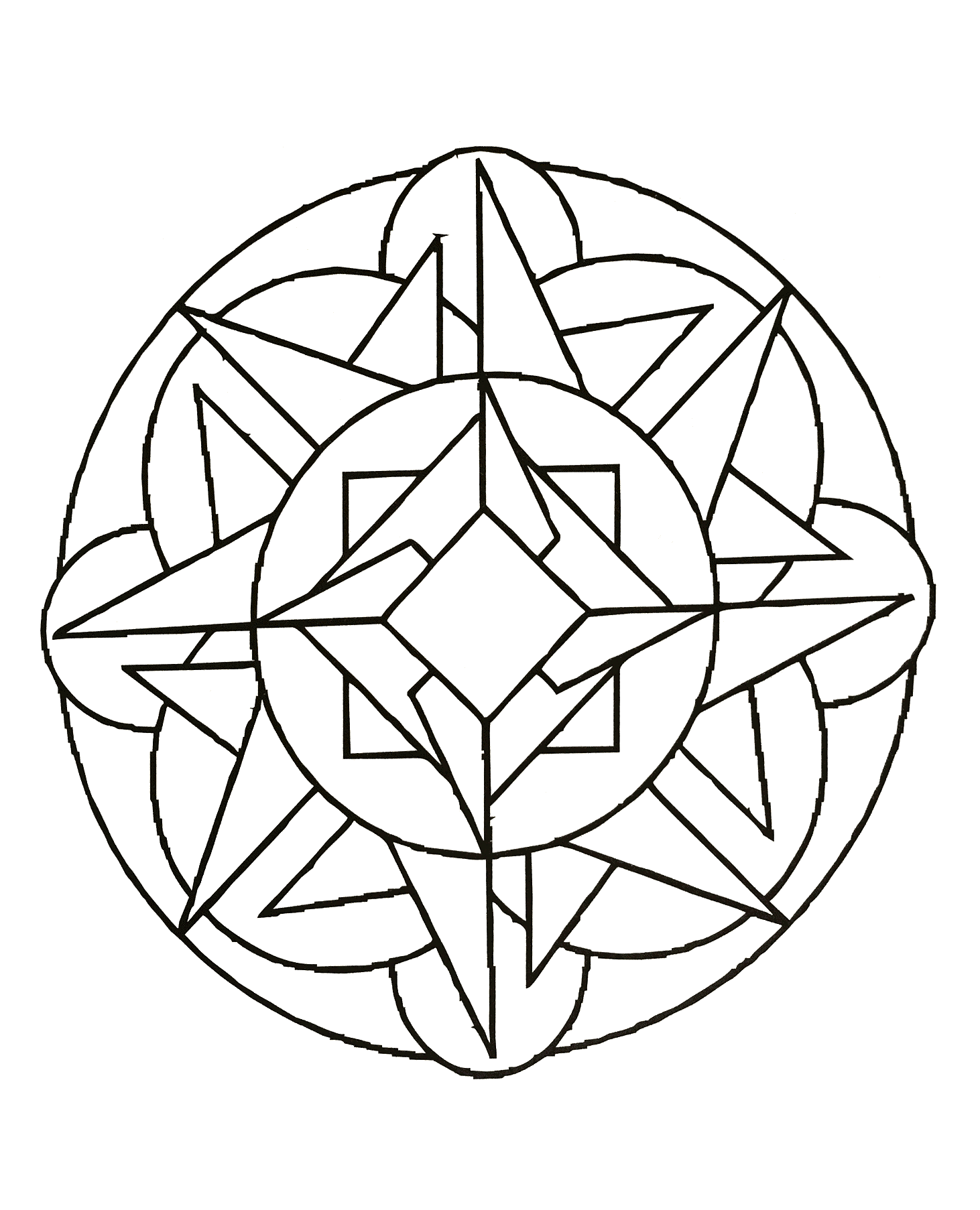 A mandala coloring page for the youngest, low level of difficulty. Coloring can help your children to learn the skill of patience. It allows your children to be relaxed and comfortable while creating a piece of art.