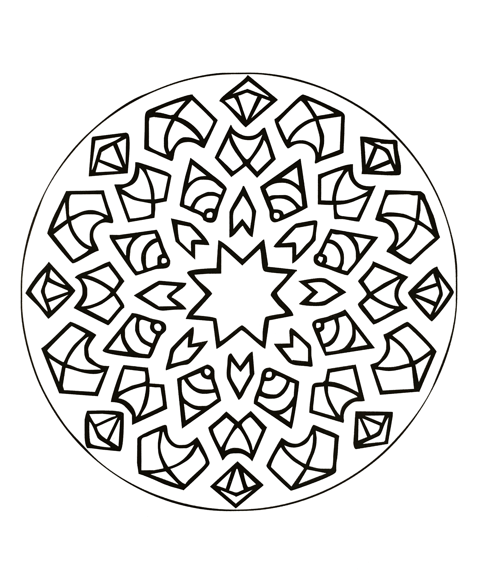 Download "Diamonds" Mandala - Easy Mandalas for kids - 100% ...