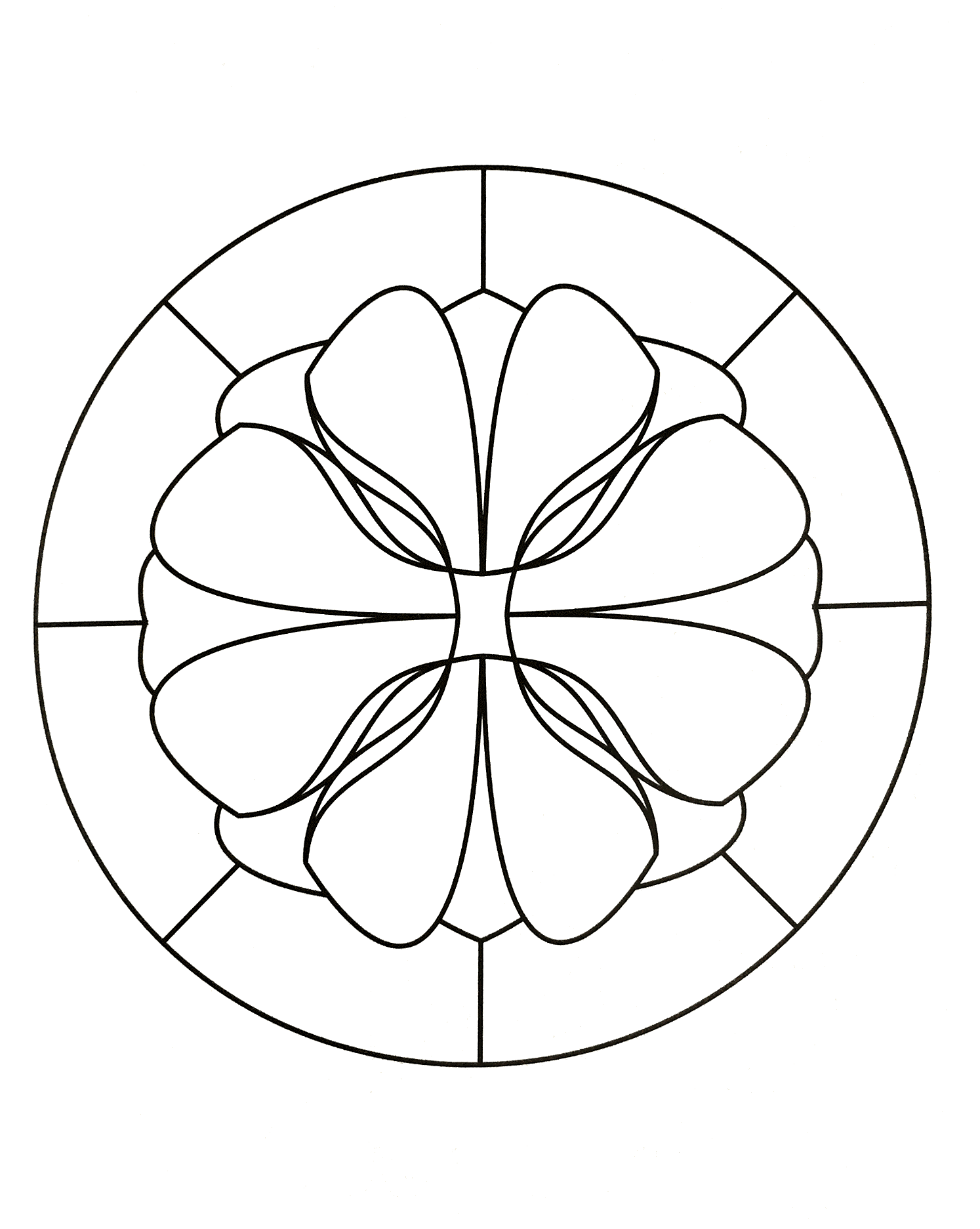 Simple Mandala with few details (Easy Mandalas for kids)