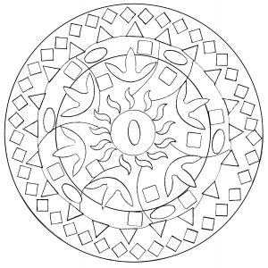 Simple Mandala with some geometric patterns (hand drawn)