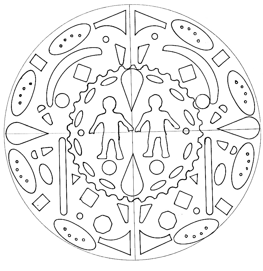 A Mandala coloring page easy to color, perfect for the children, with large areas to color. Do whatever it takes to get rid of any distractions that may interfere with your coloring.