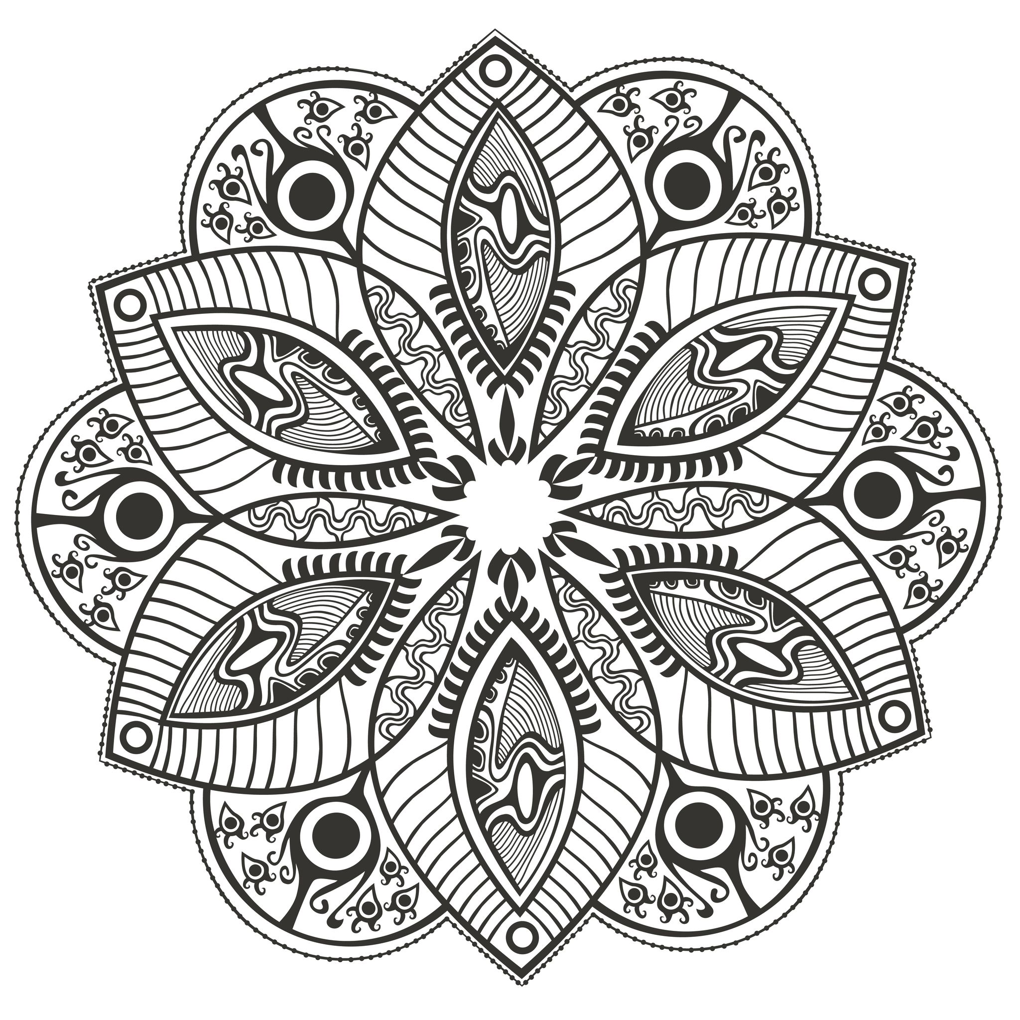 Leaves & Flowers - Mandalas with Flowers & vegetation