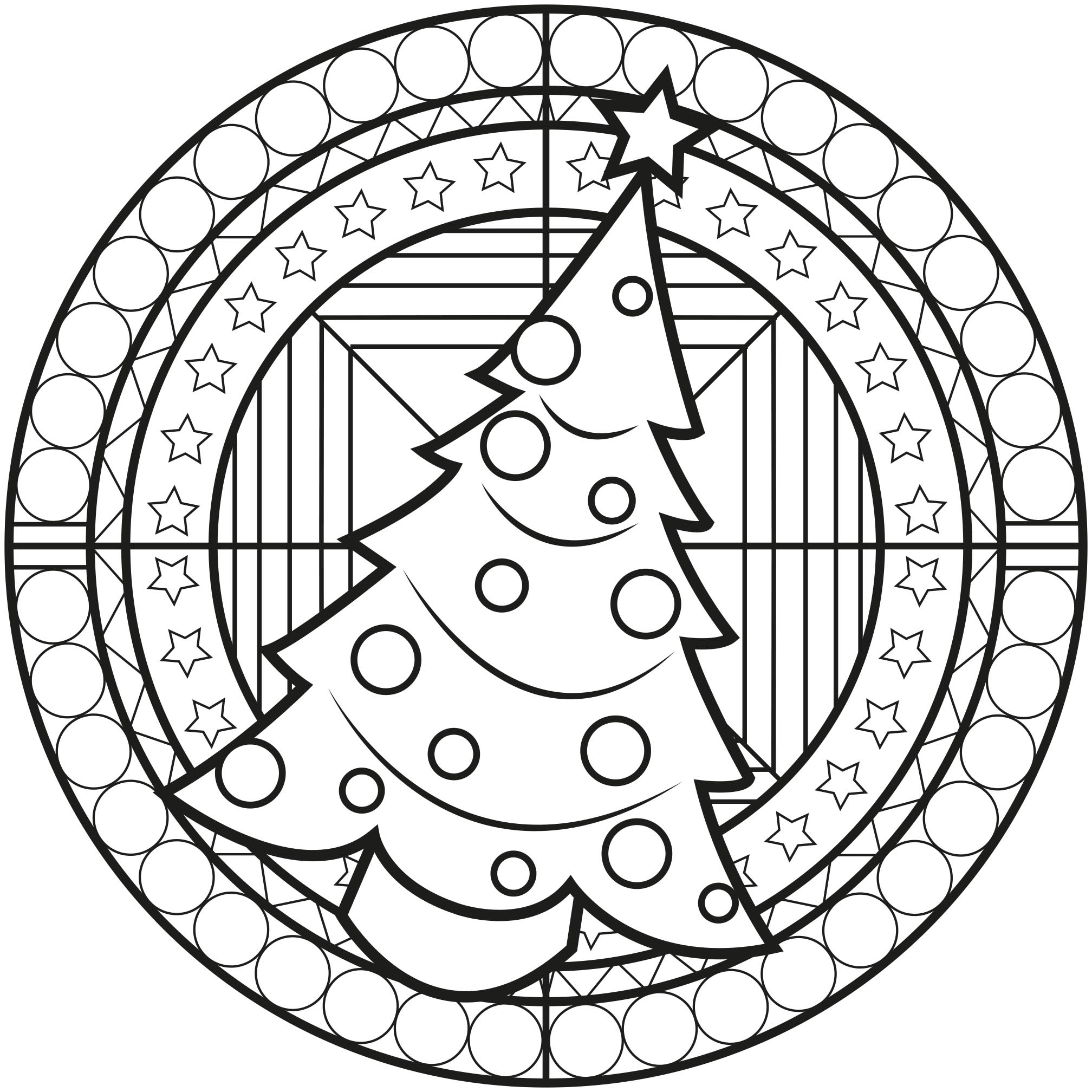 Mandala with Christmas Tree. Do whatever it takes to get rid of any distractions that may interfere with your coloring ... It's Christmas magic !