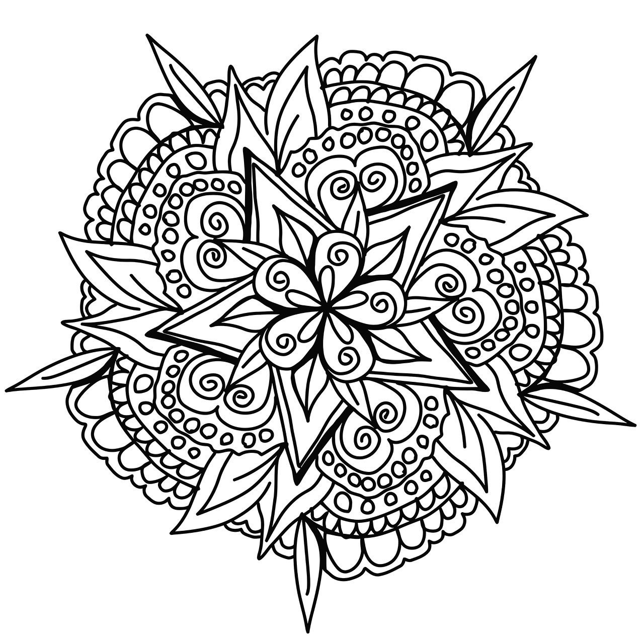 Cool Hand drawn Mandala - Mandalas with Flowers & vegetation