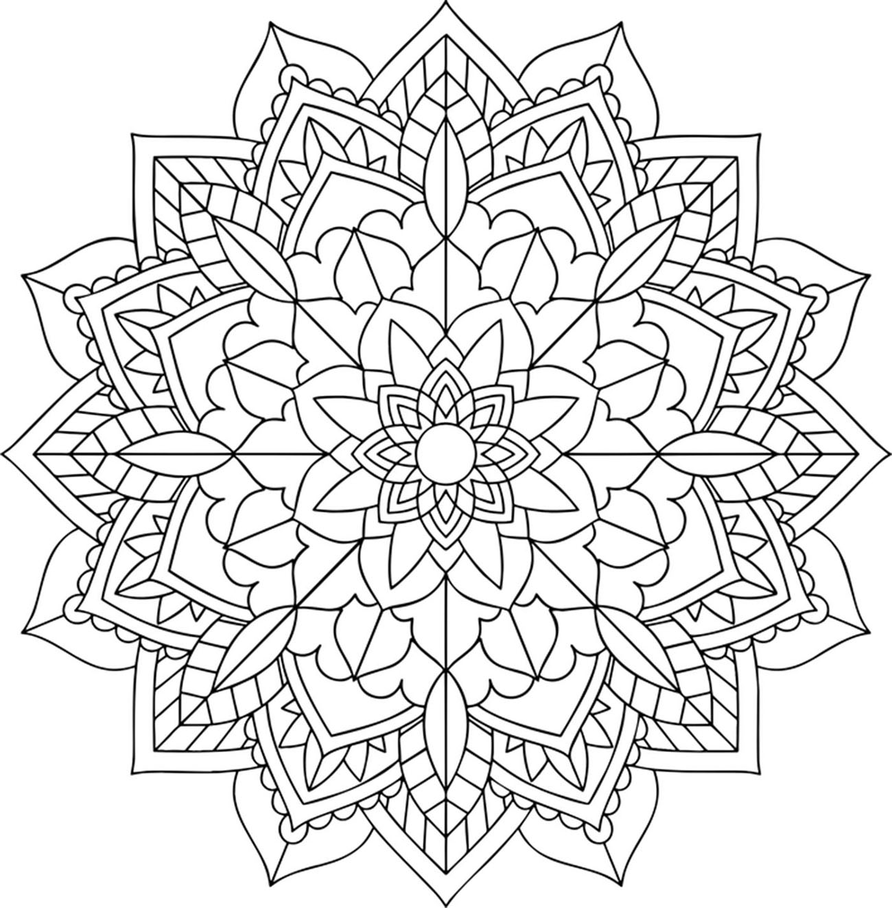 Download Floral and harmonious Mandala - Mandalas with Flowers ...