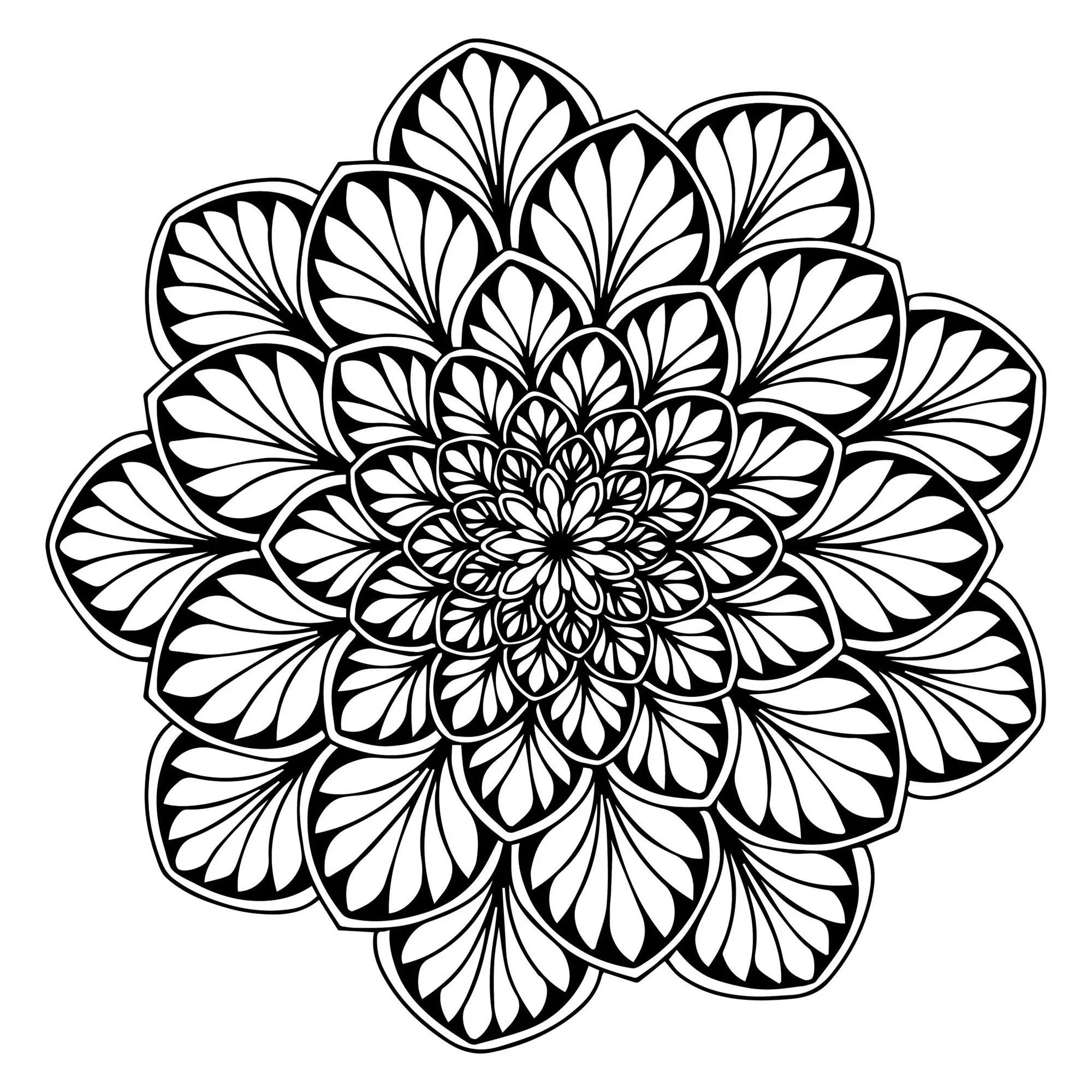 Mandala full of beautiful leaves (Mandalas with Flowers & vegetation)