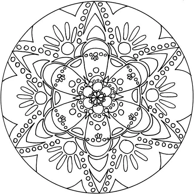Simple flowered Mandala (Mandalas with Flowers & vegetation)