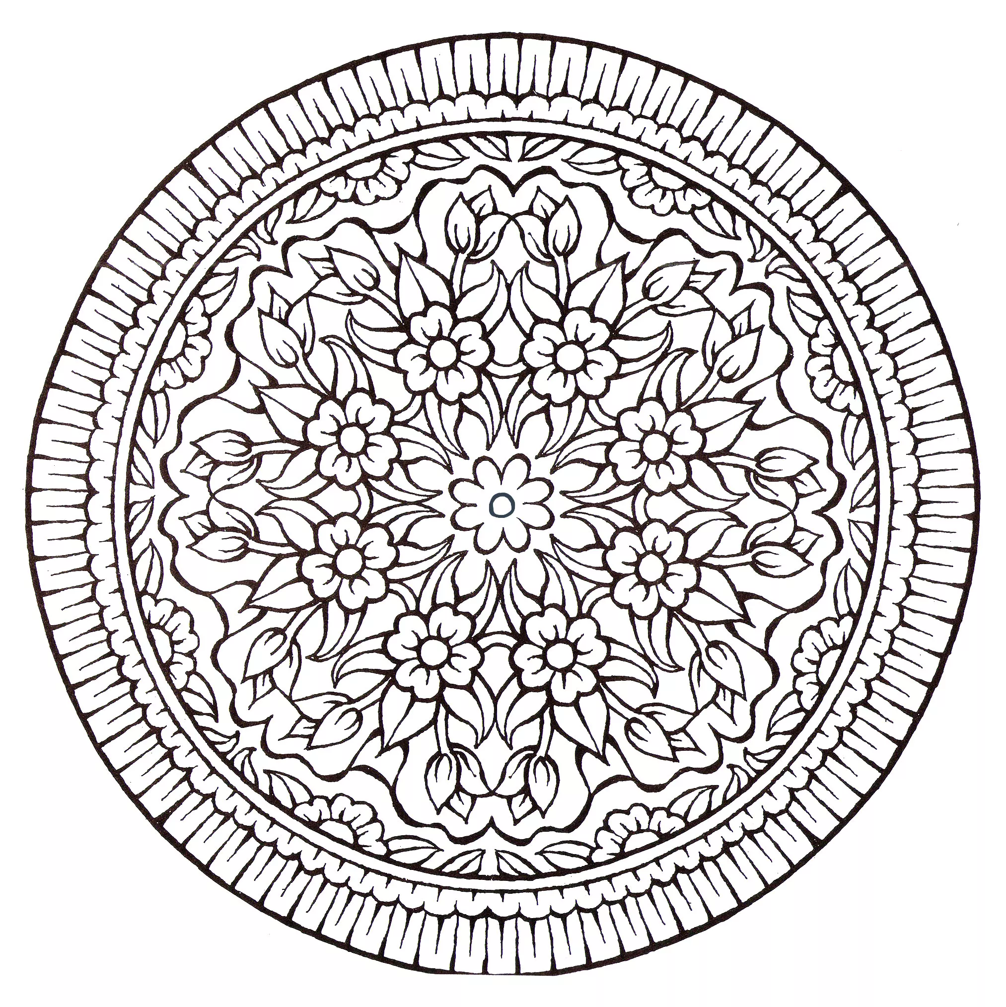 Vintage style mandala (Mandalas with Flowers & vegetation)