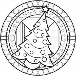 Christmas Tree Mandala (Mandalas with Flowers & vegetation)